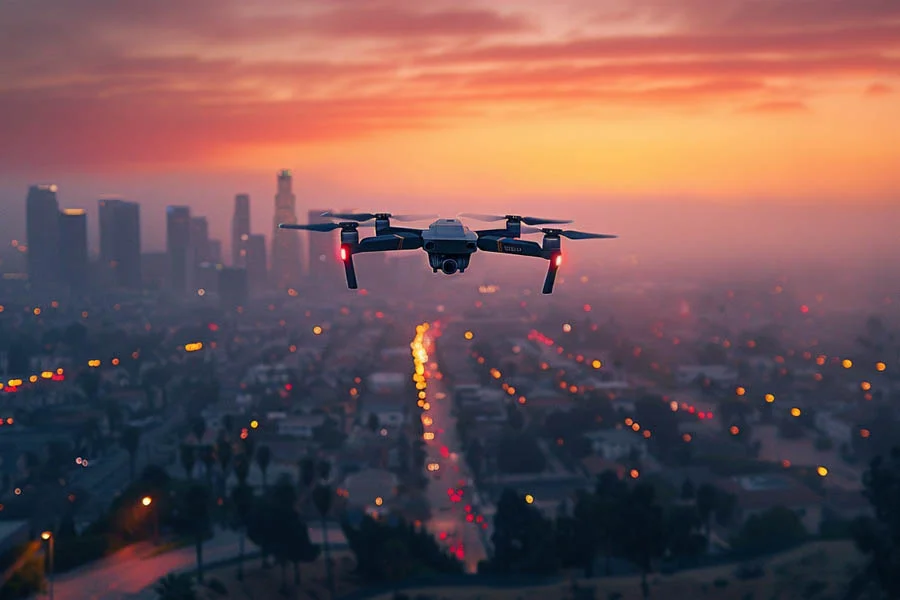 flying drone with a camera